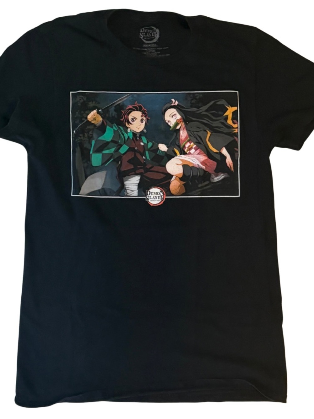 Demon Slayer Kimetsu no Yaiba T Shirt Small Tanjiro Nezuko Anime Black Tee